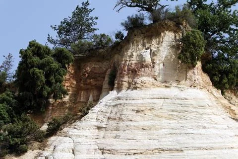 In the ochre quarries of Rustrel Stock Photos