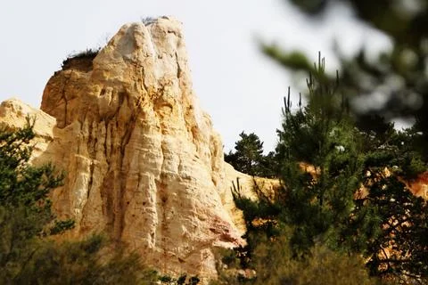 In the ochre quarries of Rustrel Stock Photos