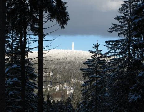 Ochsenkopf in winter Stock Photos