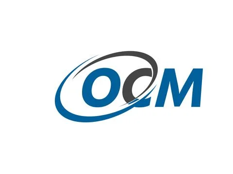 OCM letters creative modern elegant swoosh logo design Stock Illustration