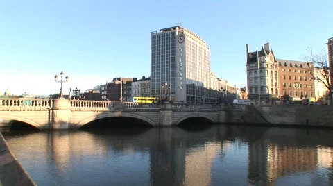 O'Connell Bridge, Dublin 库存影片 396919
