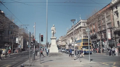 O'Connell Street, Dublin. Timelapse Stock Footage 88829471
