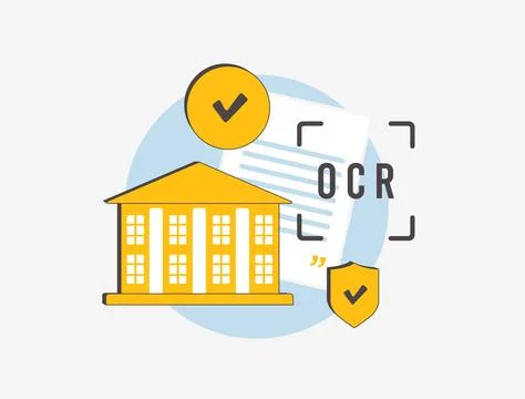 OCR in banking operations with secure document processing for onboarding, loans Illustrazione stock