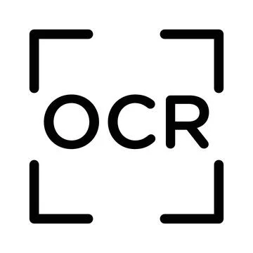 OCR icon linear logo mark in black and white Stockillustratie