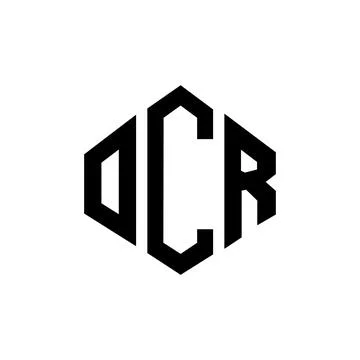 OCR letter logo design with polygon shape. OCR polygon and cube shape logo .. Stock Illustration
