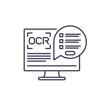 OCR software icon, Optical character recognition Illustrazione stock