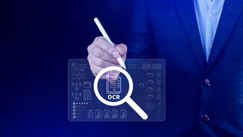 OCR technology concepts. using AI powered OCR with virtual interface, repre.. Stockfoto's