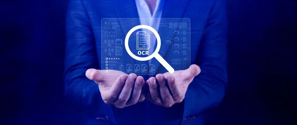 OCR technology concepts. using AI powered OCR with virtual interface, repre.. Stockfoto's