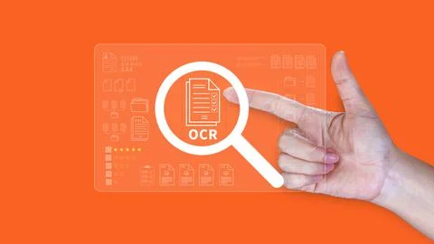 OCR technology concepts. using AI powered OCR with virtual interface, repre.. Foto stock