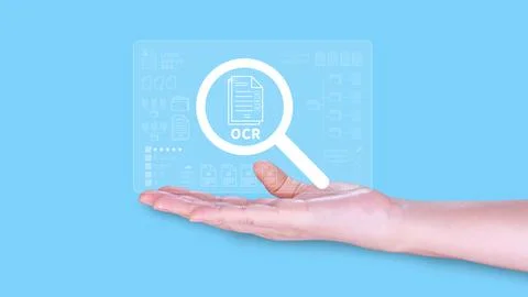 OCR technology concepts. using AI powered OCR with virtual interface, repre.. Foto stock