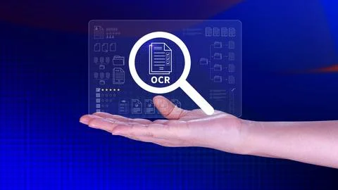 OCR technology concepts. using AI powered OCR with virtual interface, repre.. Foto stock