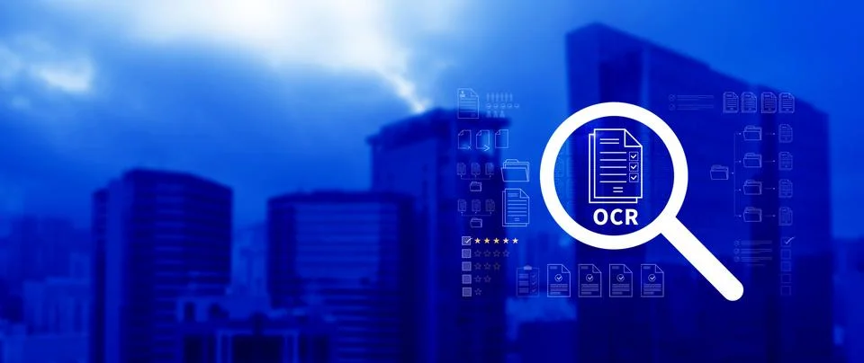 OCR technology concepts. using AI powered OCR with virtual interface, repre.. Foto stock