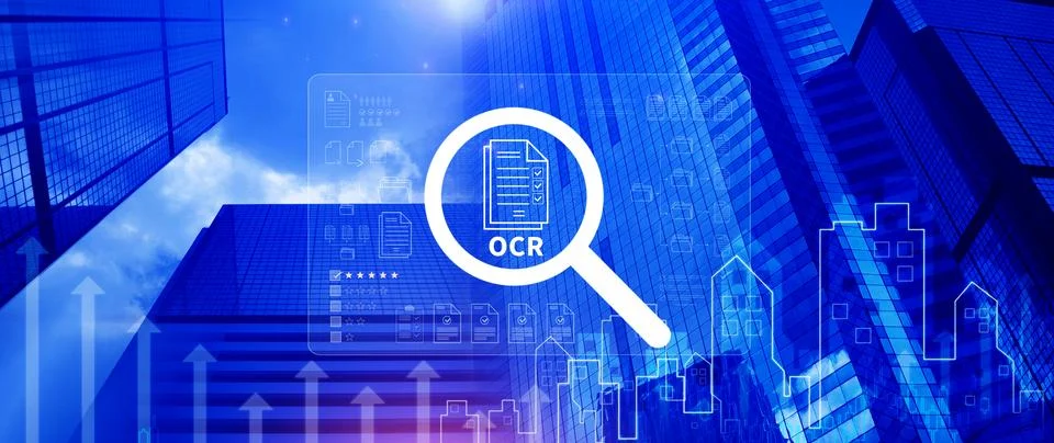 OCR technology concepts. using AI powered OCR with virtual interface, repre.. Foto stock