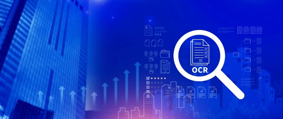 OCR technology concepts. using AI powered OCR with virtual interface, repre.. Foto stock