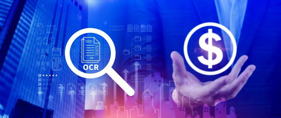 OCR technology concepts. using AI powered OCR with virtual interface, repre.. Stockfoto's