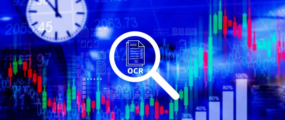OCR technology concepts. using AI powered OCR with virtual interface, repre.. Foto stock