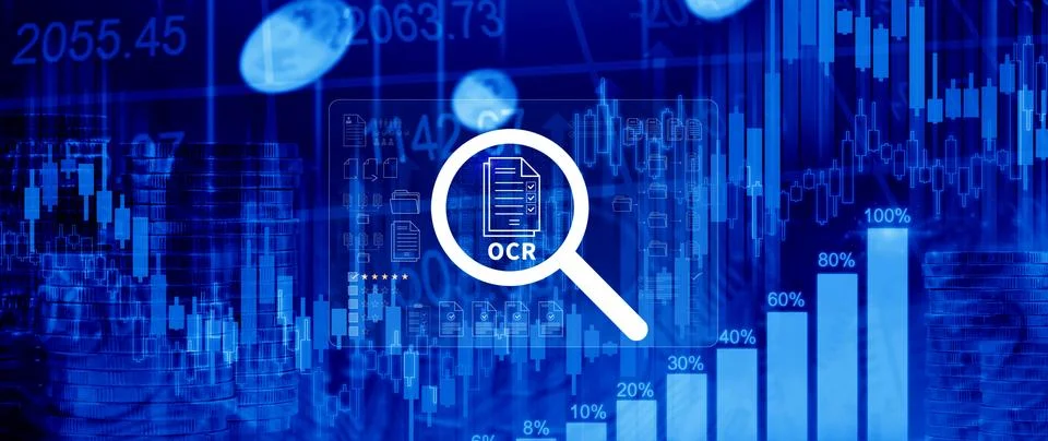 OCR technology concepts. using AI powered OCR with virtual interface, repre.. Foto stock