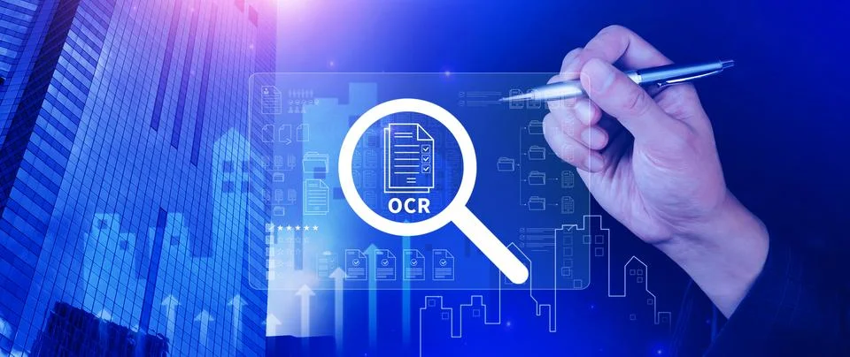 OCR technology concepts. using AI powered OCR with virtual interface, repre.. Stockfoto's