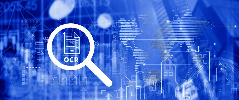 OCR technology concepts. using AI powered OCR with virtual interface, repre.. Foto stock