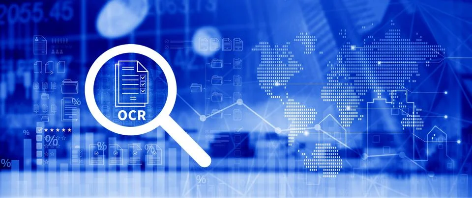 OCR technology concepts. using AI powered OCR with virtual interface, repre.. Foto stock