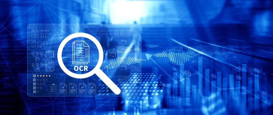 OCR technology concepts. using AI powered OCR with virtual interface, repre.. Foto stock