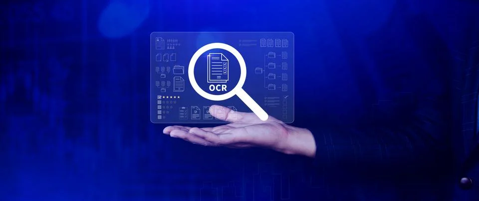 OCR technology concepts. using AI powered OCR with virtual interface, repre.. Foto stock
