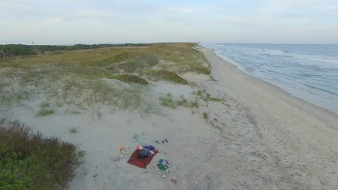 Ocracoke Beach to Sound #2 Stockbeeldmateriaal 128386138