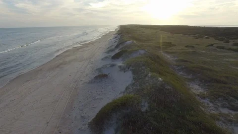 Ocracoke Dune Flyover #2 Stockbeeldmateriaal 128382158