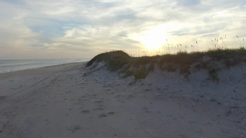 Ocracoke Dune Flyover #2 Stock Footage 128386061