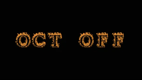 Oct Off fire text effect black background Stock-Footage 136245722