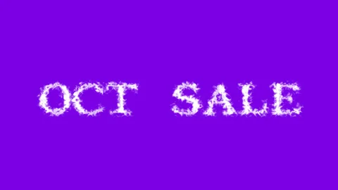 Oct Sale cloud text effect violet isolated background Stock Footage 138722183