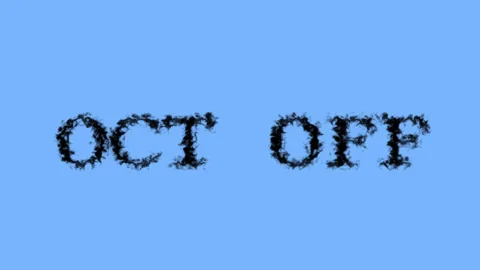 Oct Off smoke text effect sky isolated background Stock Footage 138722797