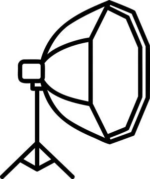 Octabox Softbox Studio Light Line Icon Иллюстрация