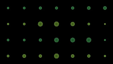 Octagon array spinning on black background overlay 4K Видео 336625045