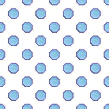 Octagon geometric blue tile repeating seamless pattern Stock Illustration