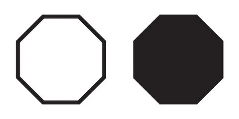 Octagon icon of vector geometry octagonal eight sided polygon octagon line Illustrazione stock