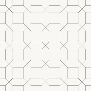 Octagon lattice grid seamless pattern in minimal line design, geometric symmetry Stock Illustration