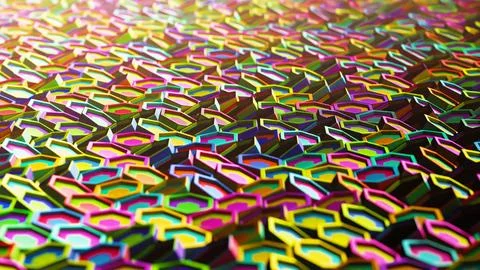Octagon pattern grid layout on surface Stock Photos