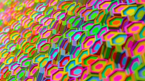 Octagon pattern grid layout on surface Stock Photos