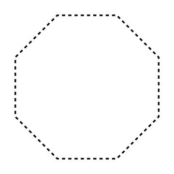 Octagon shape dashed symbol vector icon for creative graphic design ui element Stock Illustration