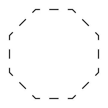 Octagon shape dashed symbol vector icon for creative graphic design ui element Stock Illustration