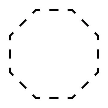 Octagon shape dashed symbol vector icon for creative graphic design ui element Stock Illustration