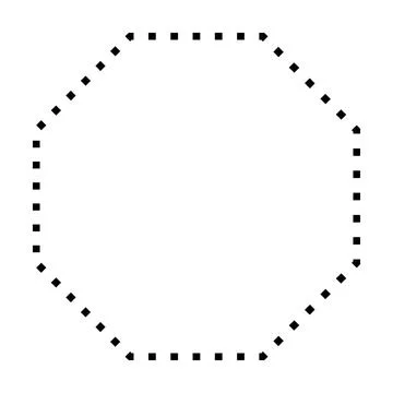 Octagon shape dotted symbol vector icon for creative graphic design ui element Stock Illustration