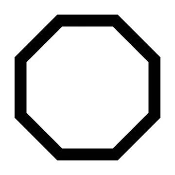 Octagon shape symbol vector icon outline stroke for creative graphic design Stock Illustration