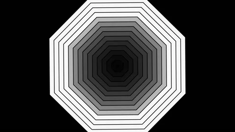 Octagon shape tunnel effects out. Stock Footage 137892053
