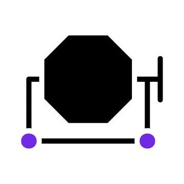 Octagon Shaped Object with Support Structure. Industrial Design Concept. Stock Illustration