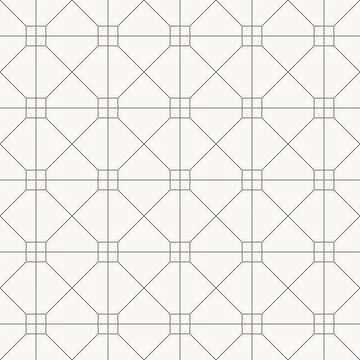 Octagon square grid pattern, seamless pattern in line design. octagon, square Stock Illustration