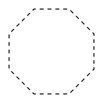 Octagon symbol dashed shape vector icon for creative graphic design element Stock Illustration