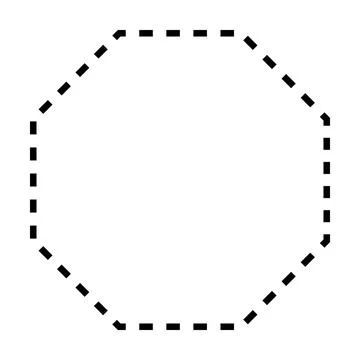 Octagon symbol dashed shape vector icon for creative graphic design ui element Stock Illustration