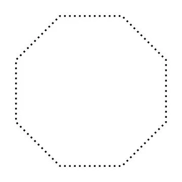 Octagon symbol dotted shape vector icon for creative graphic design ui element Stock Illustration
